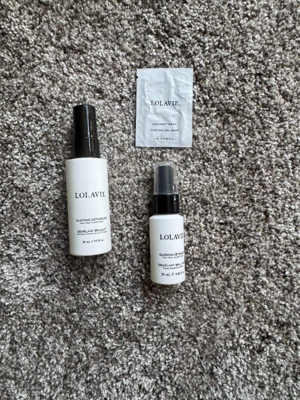 LolaVie Glossing Detangler and Lightweight Hair Oil Samples